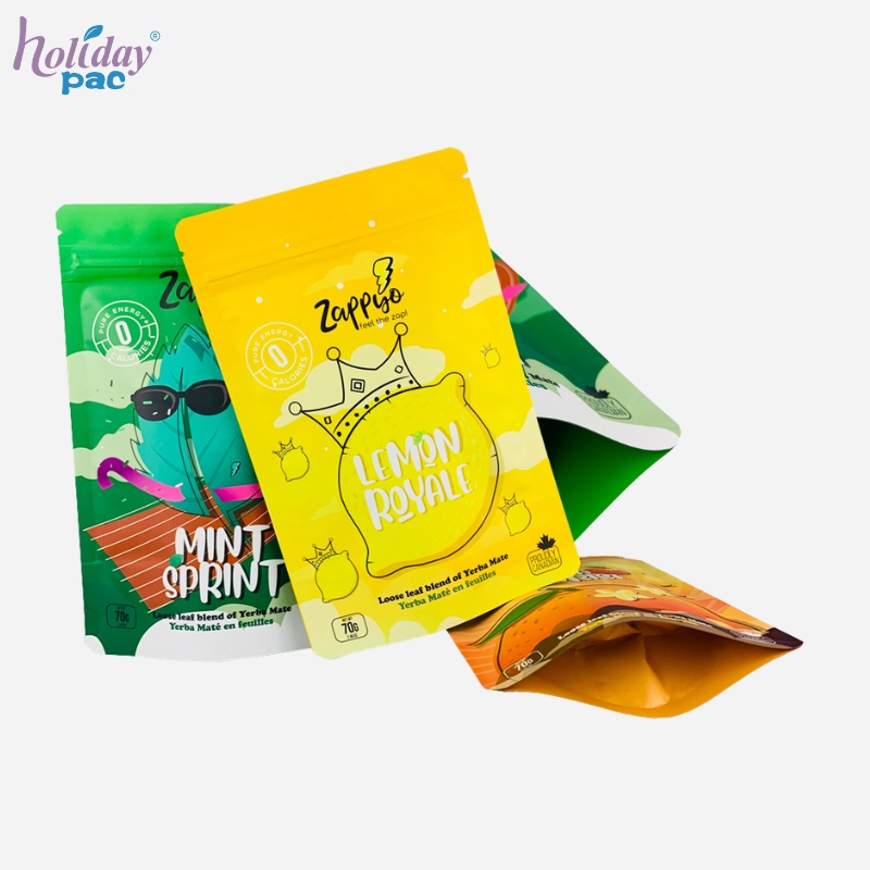 Custom Printing Matte Finished Stand Up Ziplock Pouch Mylar Bags - Holidaypac