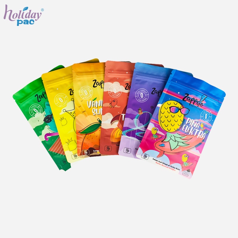 Custom Printing Matte Finished Stand Up Ziplock Pouch Mylar Bags - Holidaypac