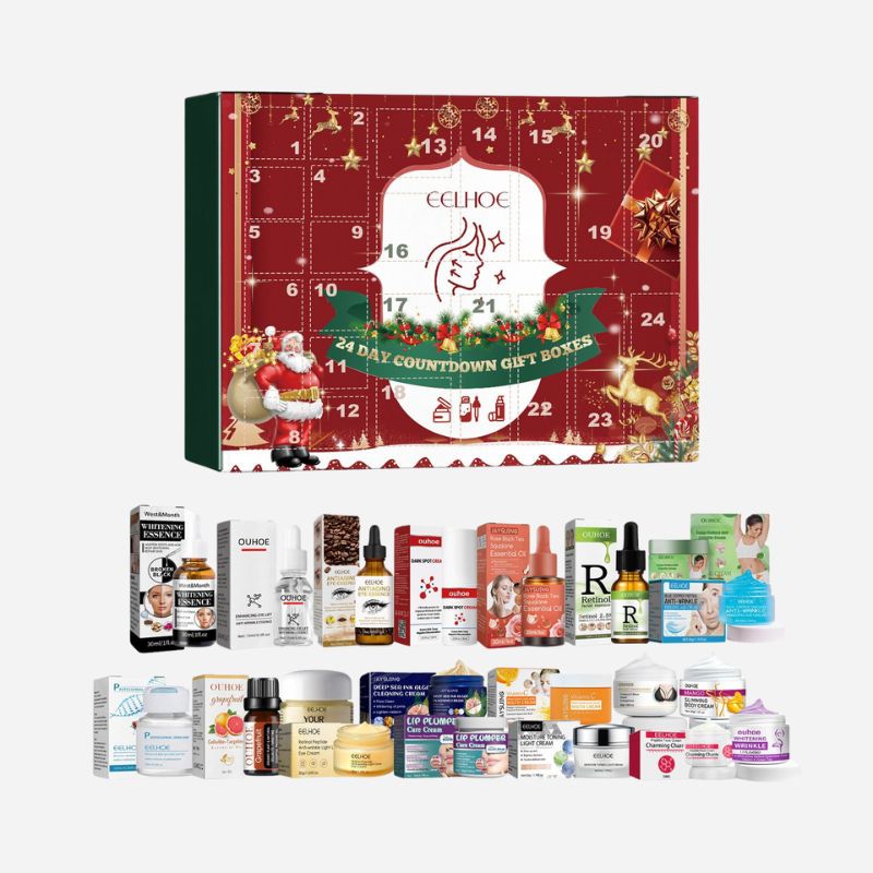 HOLIDAYPAC Custom Advent Calendar Empty Luxury Cardboard Paper Gift Beauty Cosmetic Packaging Countdown Christmas Advent Calendar Box