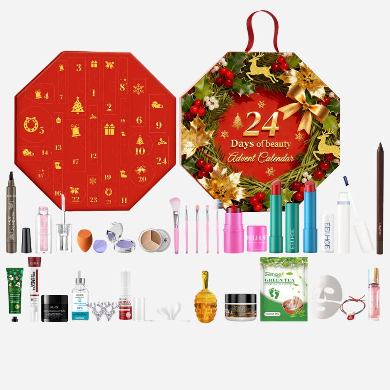 HOLIDAYPAC Custom Advent Calendar Empty Luxury Cardboard Paper Gift Beauty Cosmetic Packaging Countdown Christmas Advent Calendar Box