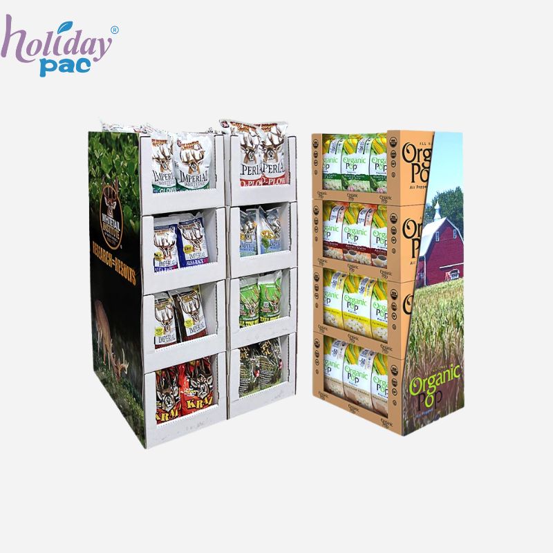 Custom High Quality Supermarket Retail Cardboard PDQ Display Box with Stackable Trays – Holidaypac