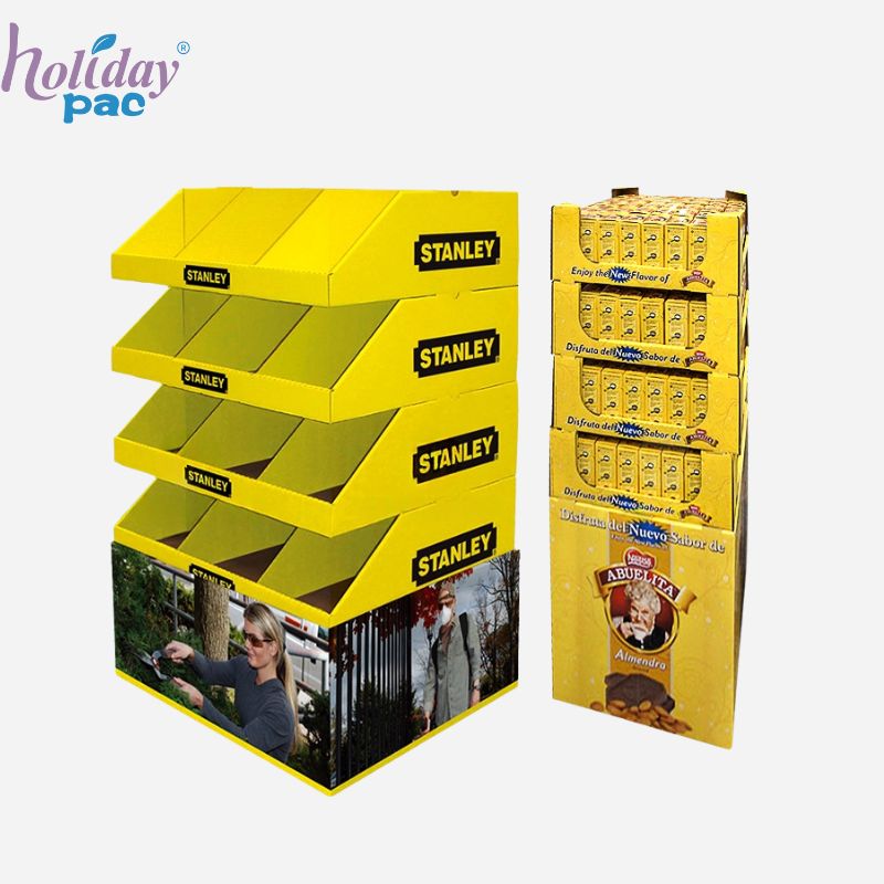 Custom High Quality Supermarket Retail Cardboard PDQ Display Box with Stackable Trays – Holidaypac