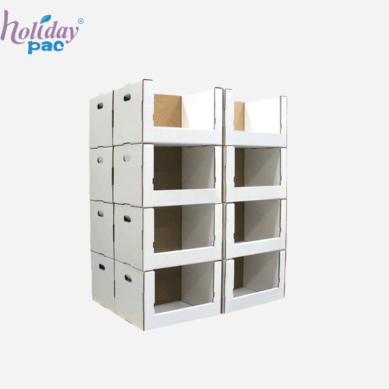Custom High Quality Supermarket Retail Cardboard PDQ Display Box with Stackable Trays – Holidaypac