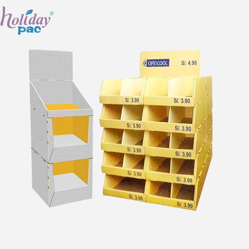 Custom High Quality Supermarket Retail Cardboard PDQ Display Box with Stackable Trays – Holidaypac