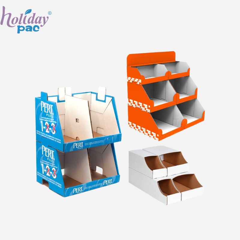 Custom High Quality Supermarket Retail Cardboard PDQ Display Box with Stackable Trays – Holidaypac