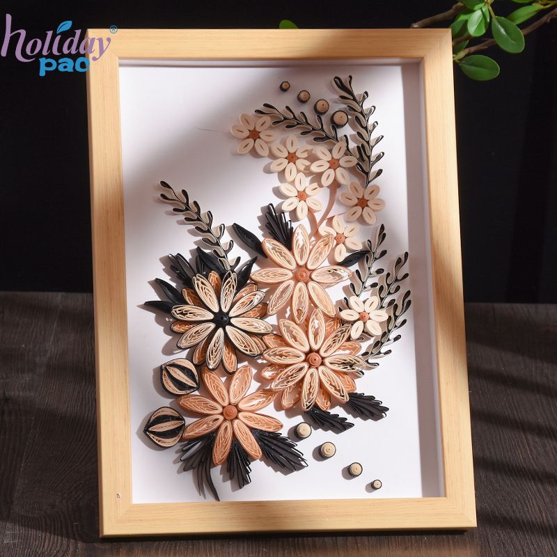 Custom Floral Quilling Card with Art Frame - Holidaypac
