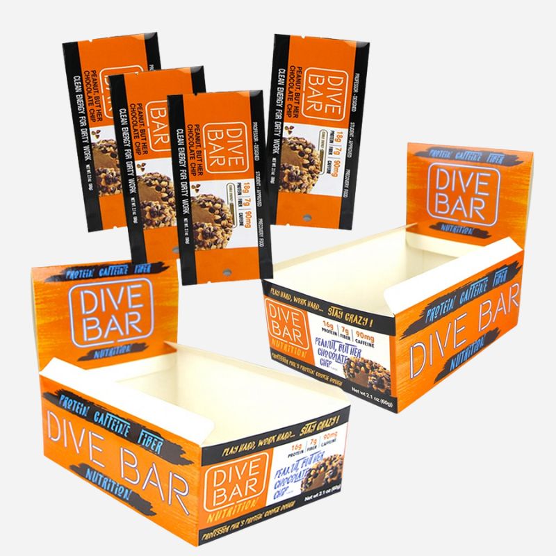 Custom Cardboard Retail Ready Packaging for Protein Energy Chocolate Bar Box Nut & Kernels - Holidaypac