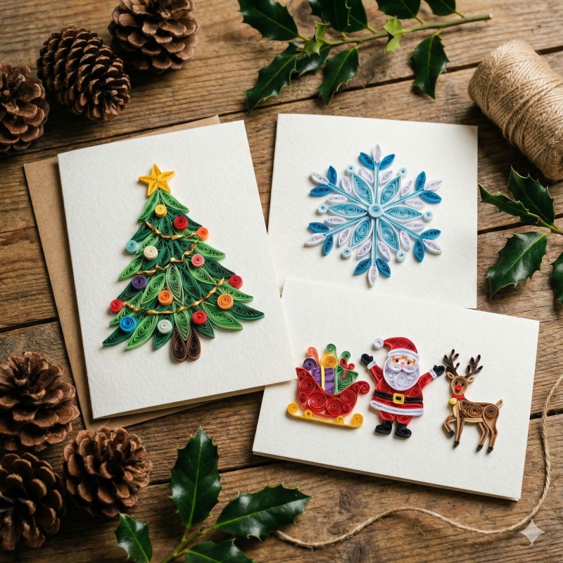 Custom Quilling Christmas Cards Wholesale: B2B Personalized Holiday Designs for Corporate Gifting - Holidaypac