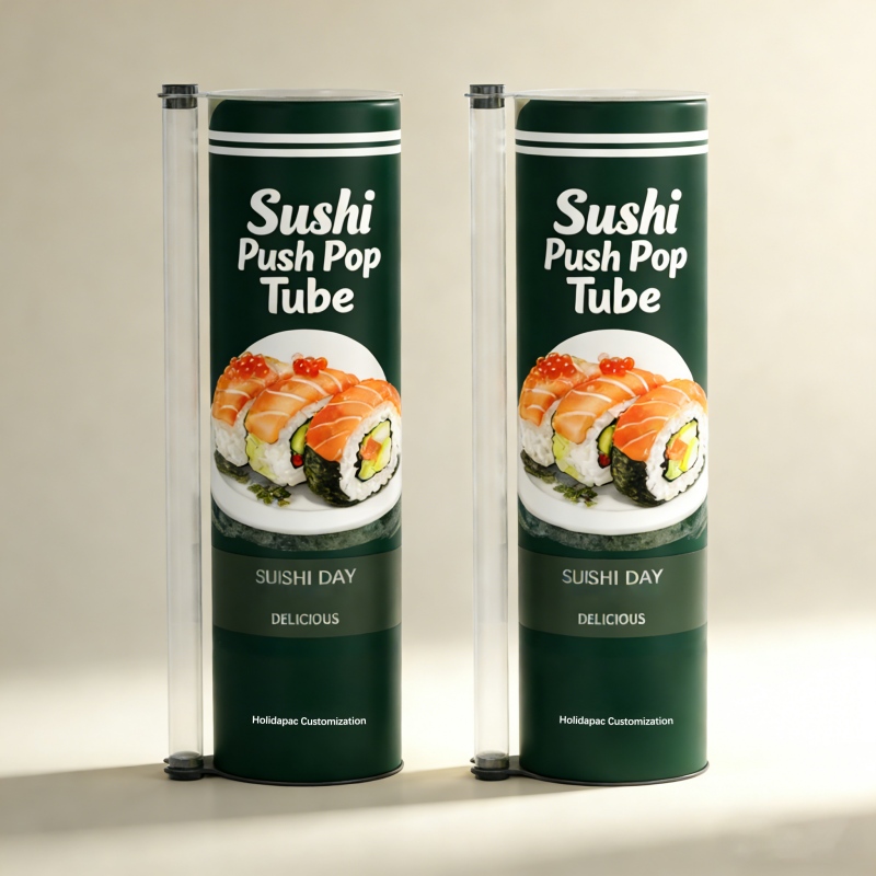 Custom Sustainable Sushi Tube Packaging with Advanced Aqueous Coatings - Holidaypac Custom Sustainable Sushi Tube Packaging with Advanced Aqueous Coatings - Holidaypac