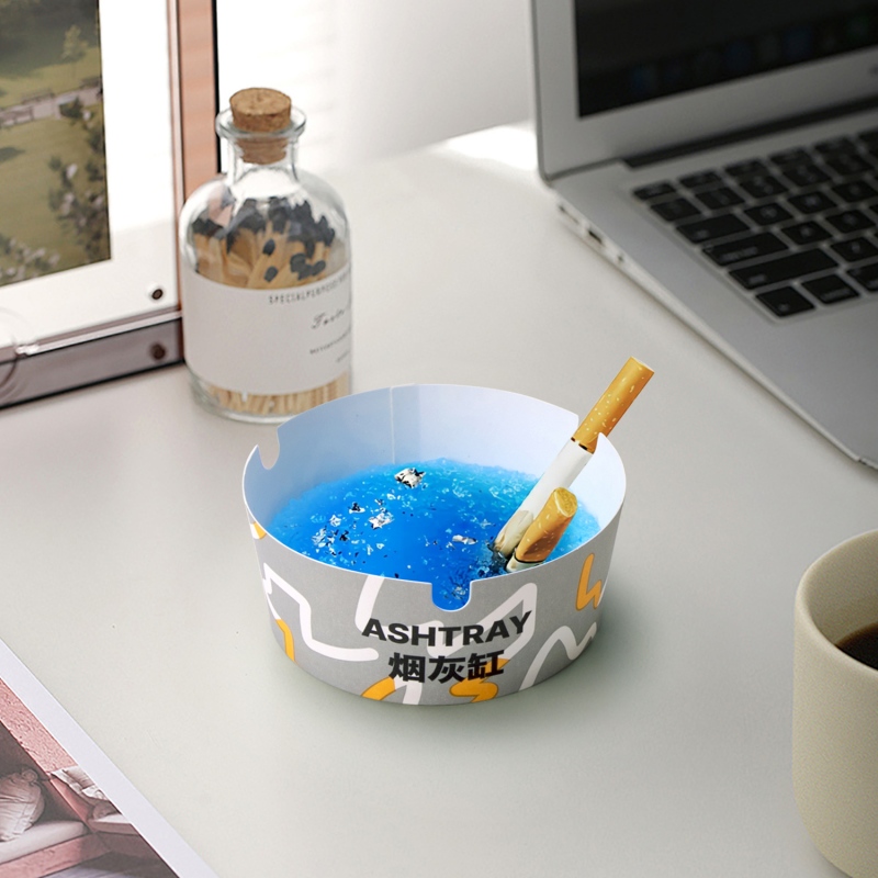 Custom Disposable Self-Extinguishing Sand Ashtray for Office, Hotel, Home Use with Anti-Flight Ash Collection - Holidaypac