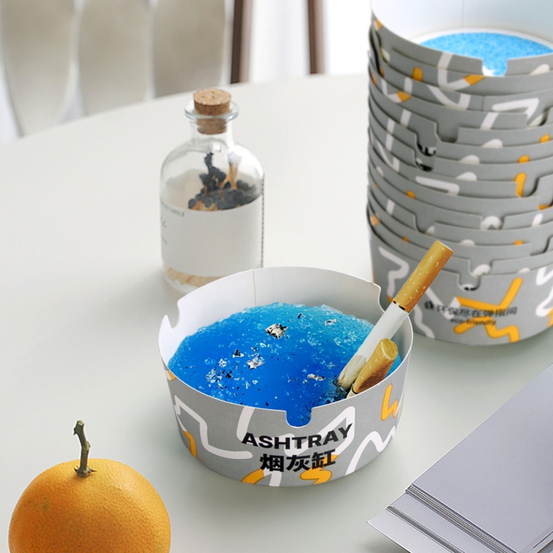 Custom Disposable Self-Extinguishing Sand Ashtray for Office, Hotel, Home Use with Anti-Flight Ash Collection - Holidaypac