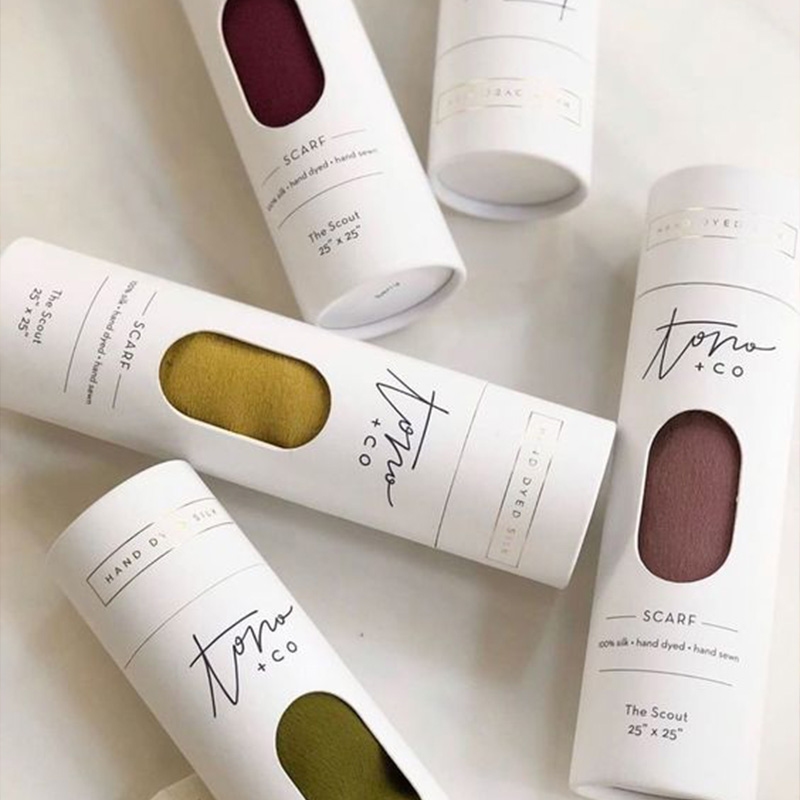 Custom Cylinder Packaging Paper Tube for Scarves with Window - Holidaypac