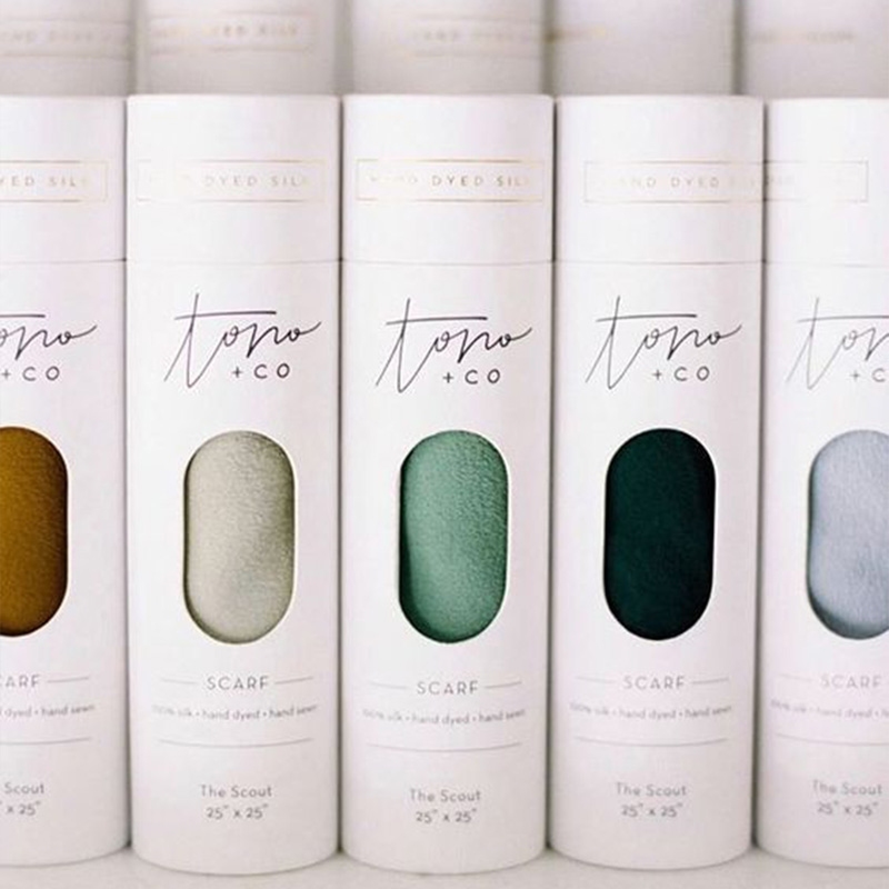 Custom Cylinder Packaging Paper Tube for Scarves with Window - Holidaypac