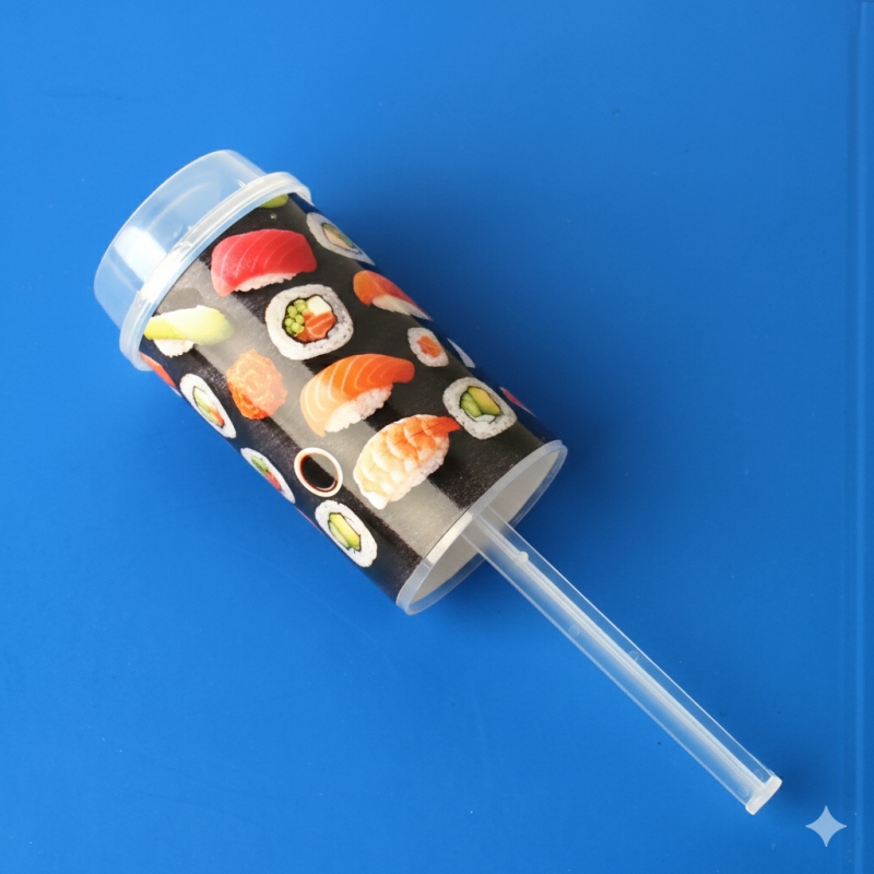 Custom 3.5g Plastic Sushi Push Pop Jar with Screw Top - Holidaypac