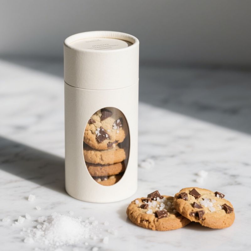 Custom Kraft Round Paper Tube With PVC Window for Cookie - Holidaypac