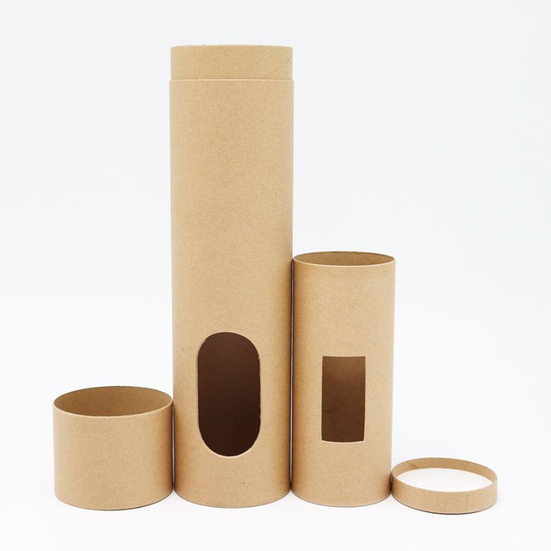 Custom Kraft Round Paper Tube With PVC Window for Cookie - Holidaypac