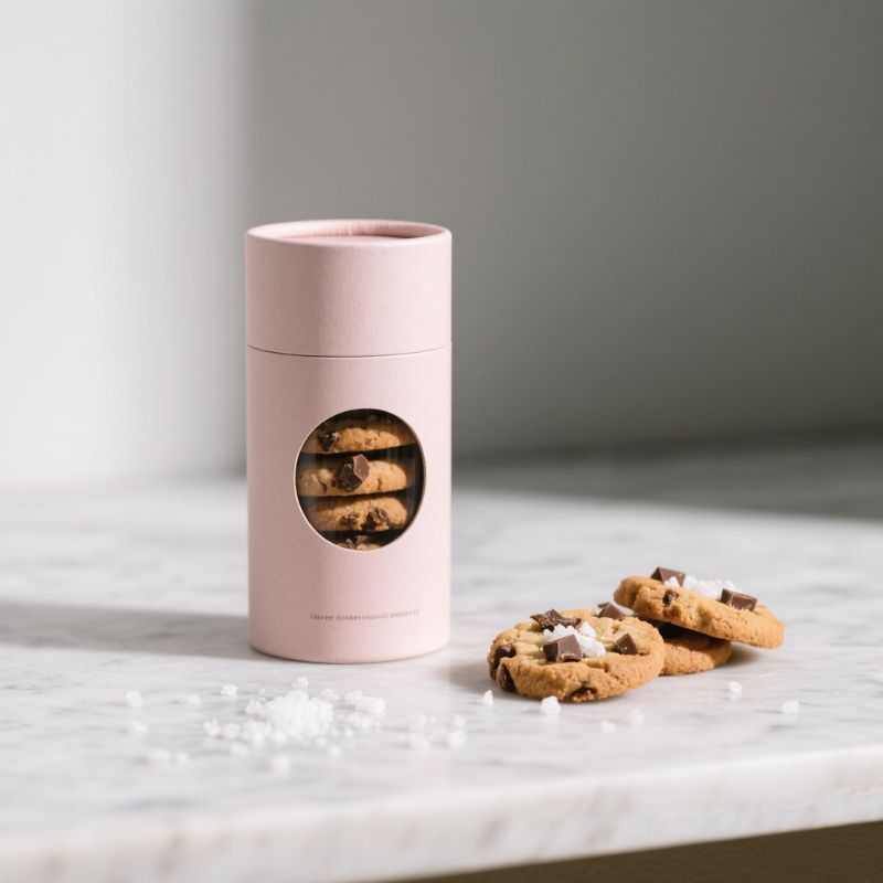 Custom Kraft Round Paper Tube With PVC Window for Cookie - Holidaypac
