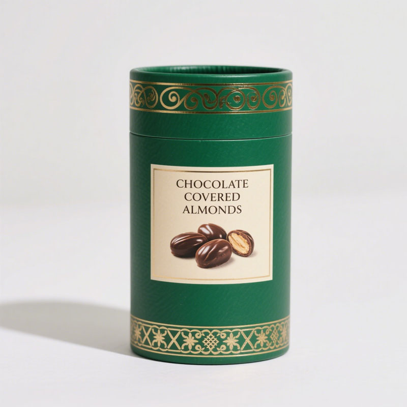 Custom Food Grade Cylinder Paper Canister for Chocolate Cookies Candy Coffee Nuts - Holidaypac