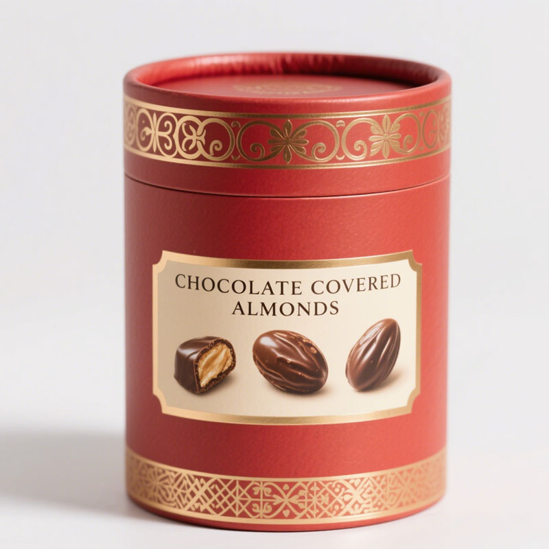 Custom Food Grade Cylinder Paper Canister for Chocolate Cookies Candy Coffee Nuts - Holidaypac