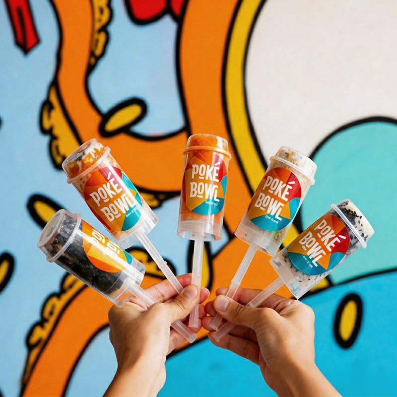 Custom PET PP Plastic Sushi Cake Tiramisu Push up pop Tube Cylinder Shooter Cup Container with Lid - Holidaypac