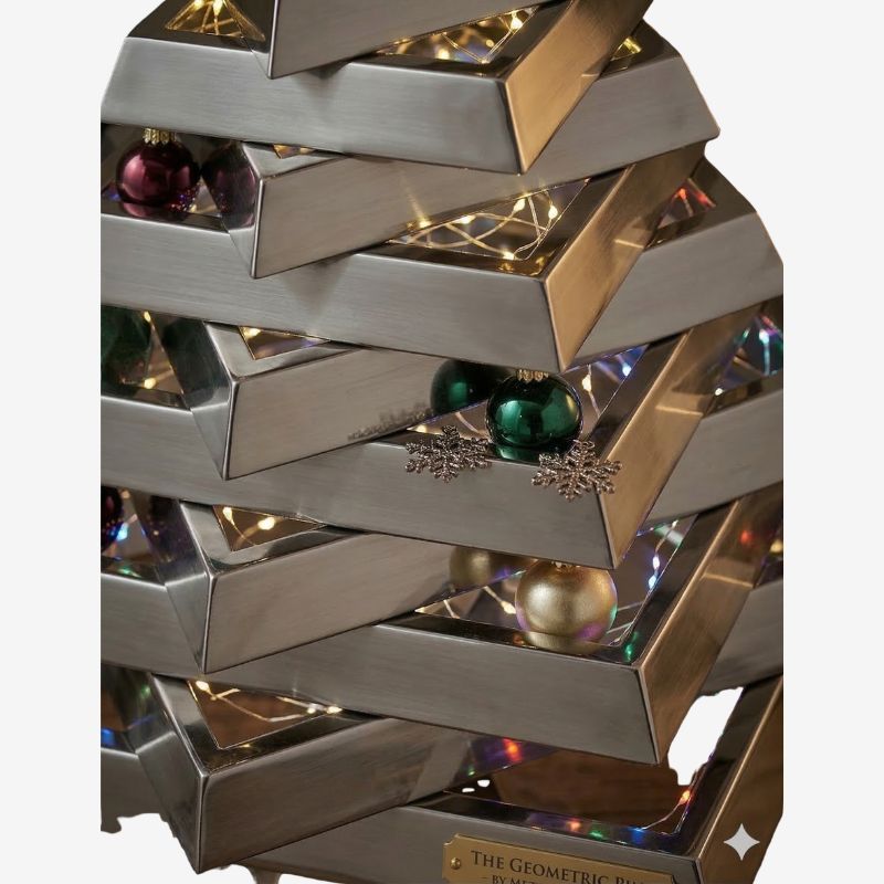 Custom Free Standing Metallic Christmas Tree - Holidaypac