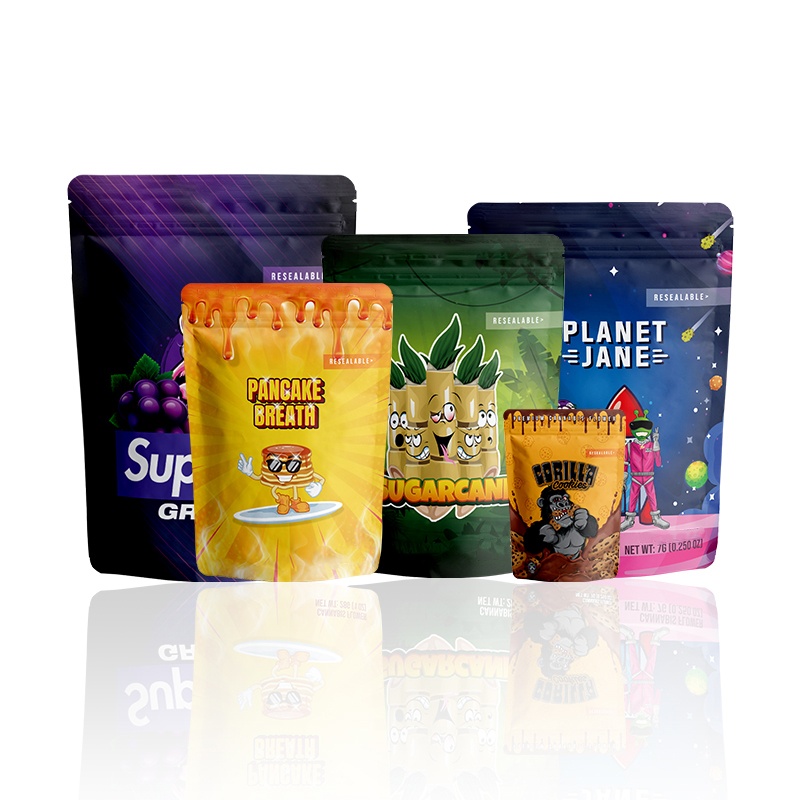 Custom PrintedResealable Smell Proof Food Stand up Pouch Packaging with Zipper - Holidaypac