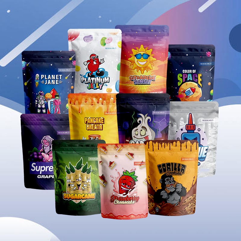 Custom PrintedResealable Smell Proof Food Stand up Pouch Packaging with Zipper - Holidaypac