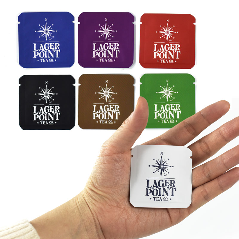 Custom 3 Side Printed Recyclable Heat sealed Flat Pouch for Mini Coffee Tea Yeast Powder - Holidaypac