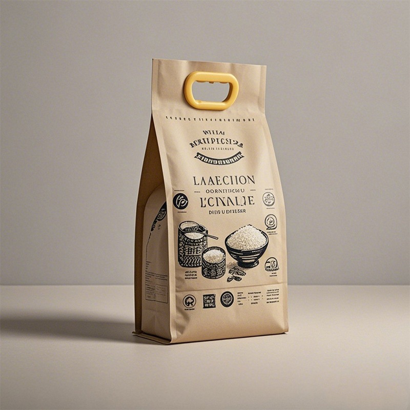 Custom Printed 1kg 2kg 5kg Food Grade Rice Flour Plastic Packaging Stand up Pouch Bags With Window and Holder - Holidaypac