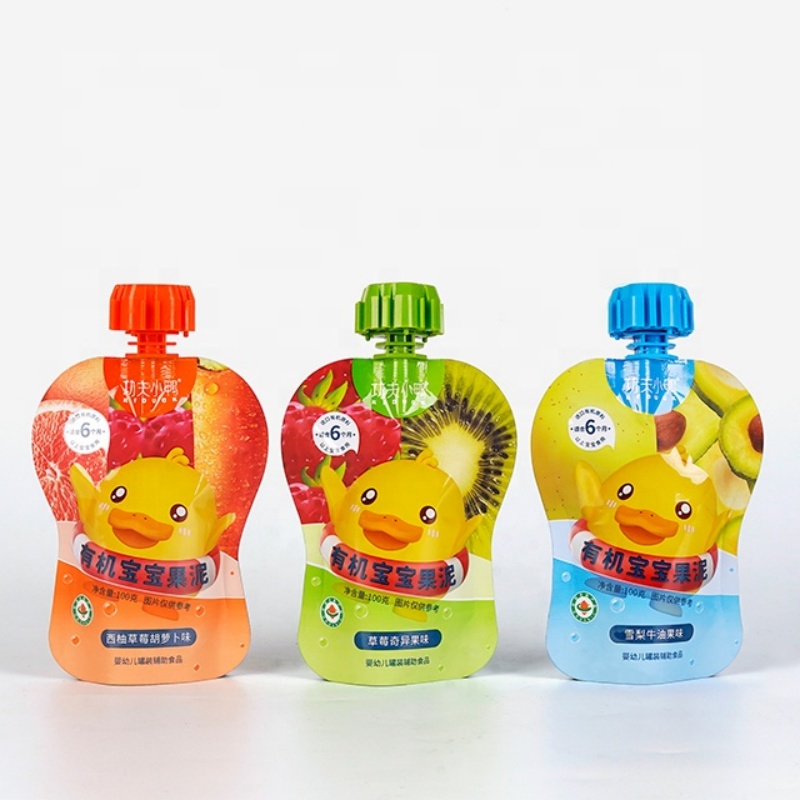 Custom Special-shaped Food Grade Plastic Packaging Pouch Bag with Childproof Cap for Milk Yogurt Baby Food - Holidaypac