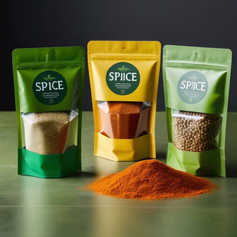 Custom Film Standing Aluminum Foil Flat Bottom Printed Pouches for Spice Seasoning - Holidaypac