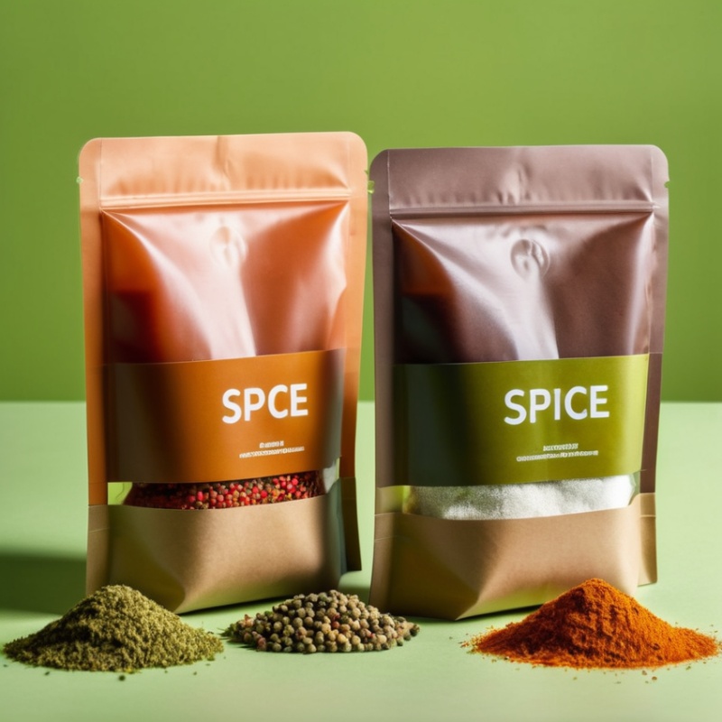 Custom Film Standing Aluminum Foil Flat Bottom Printed Pouches for Spice Seasoning - Holidaypac