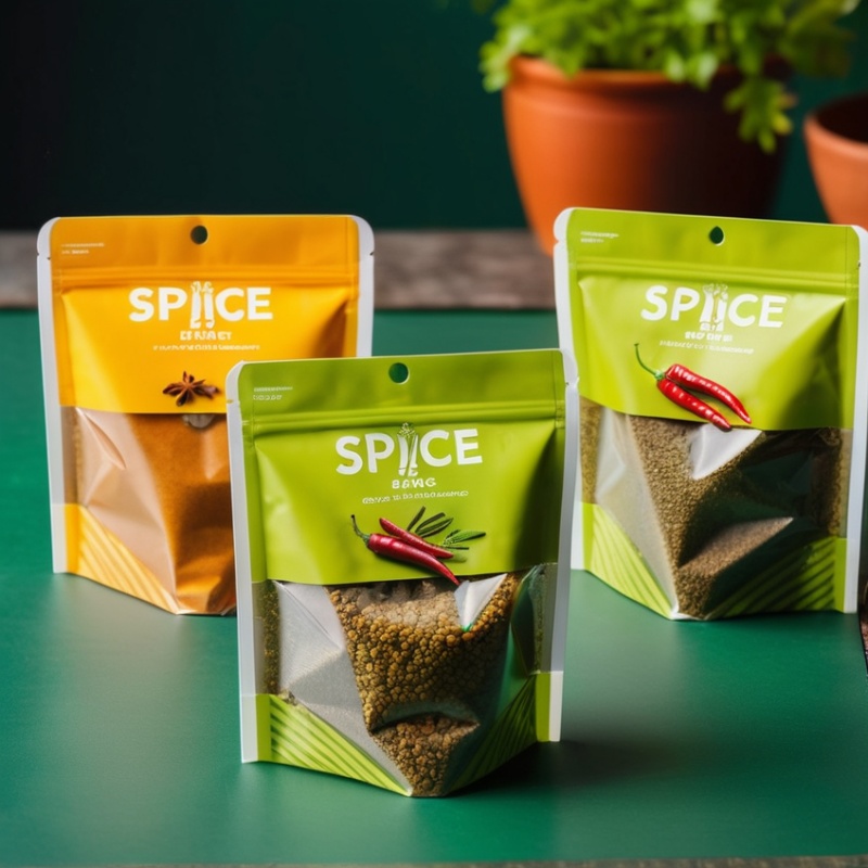Custom Film Standing Aluminum Foil Flat Bottom Printed Pouches for Spice Seasoning - Holidaypac