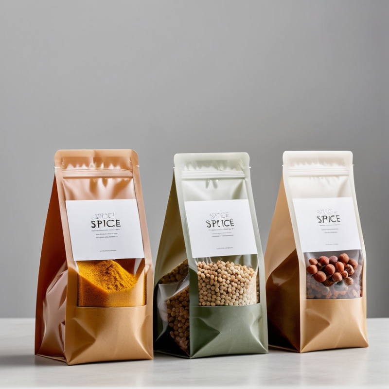 Custom Film Standing Aluminum Foil Flat Bottom Printed Pouches for Spice Seasoning - Holidaypac