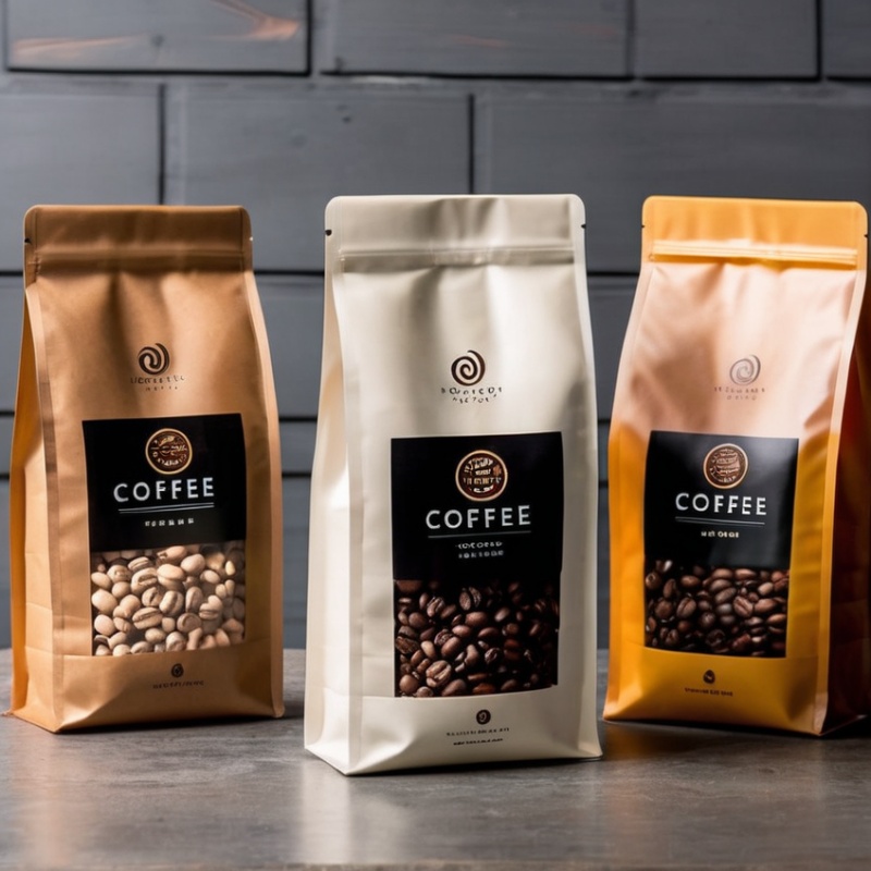 Custom Printed Flat Bottom Empty Coffee Pouch Bags for Coffee Beans With Valve and Window - Holidaypac