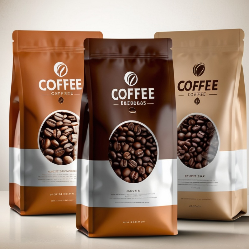 Custom Printed Flat Bottom Empty Coffee Pouch Bags for Coffee Beans With Valve and Window - Holidaypac