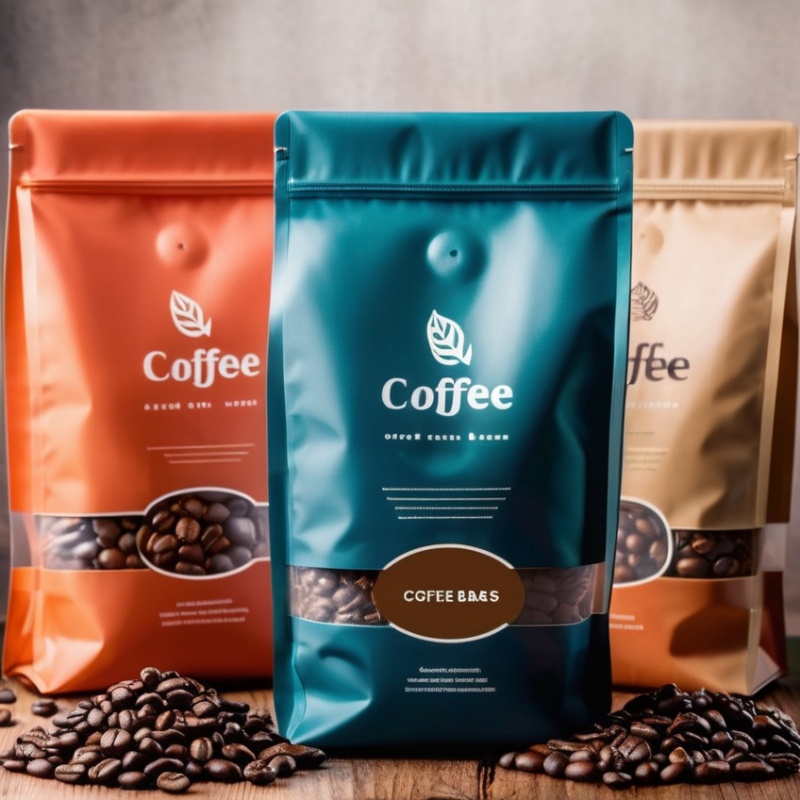 Custom Printed Flat Bottom Empty Coffee Pouch Bags for Coffee Beans With Valve and Window - Holidaypac