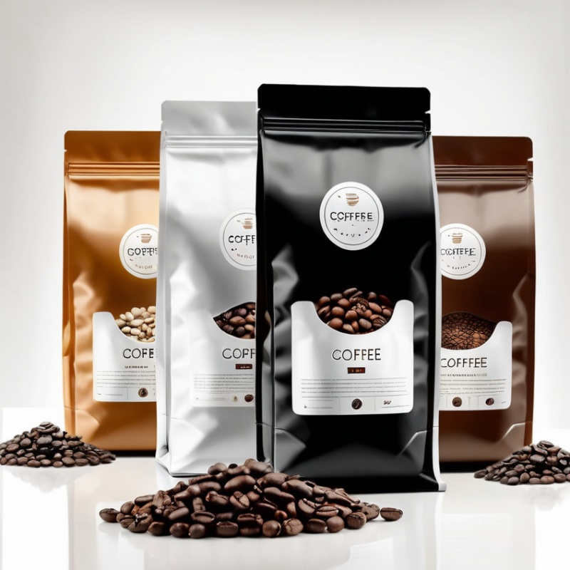 Custom Printed Flat Bottom Empty Coffee Pouch Bags for Coffee Beans With Valve and Window - Holidaypac