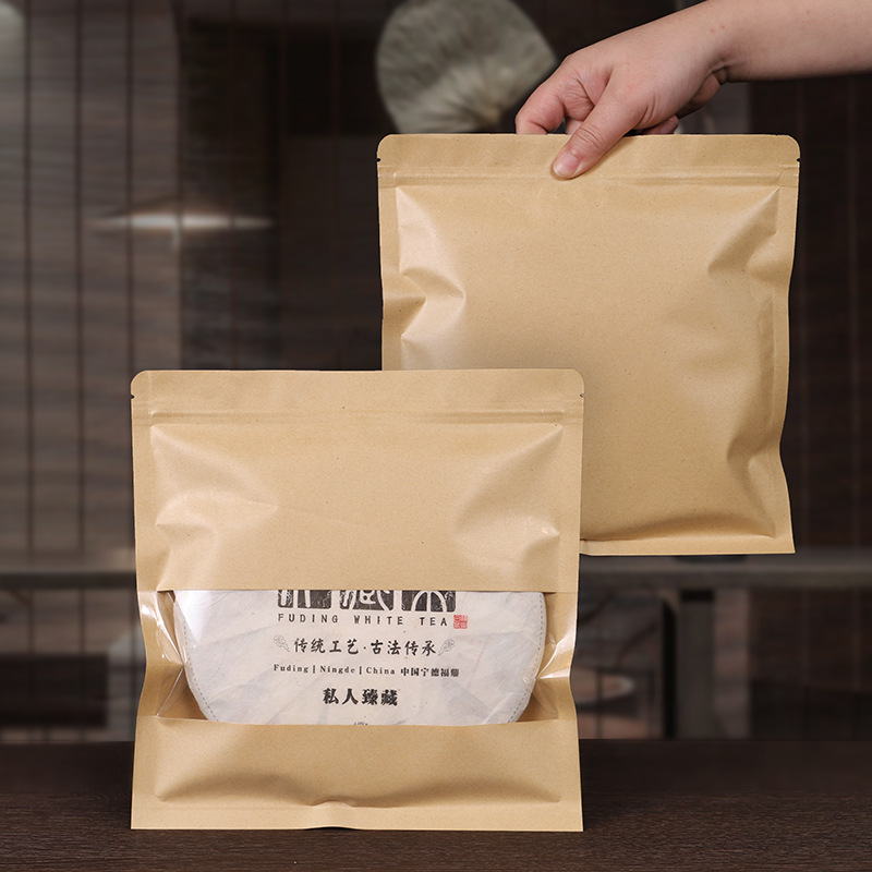 Custom Kraft Ziplock Bag for Tea Cake - Holidaypac