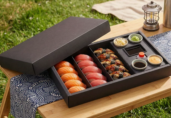 HolidayPAC Kraft Sushi Box With 3 Row
