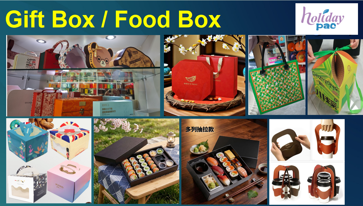 Premium Japanese sushi packaging box with cherry blossom styling by Holidaypac food-grade packaging factory