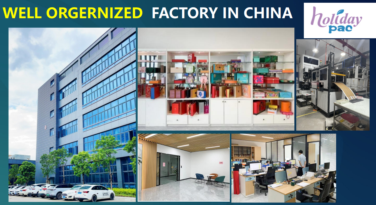 Holidaypac food-grade packaging factory exterior in Xiamen China, serving Japanese restaurants and food brands