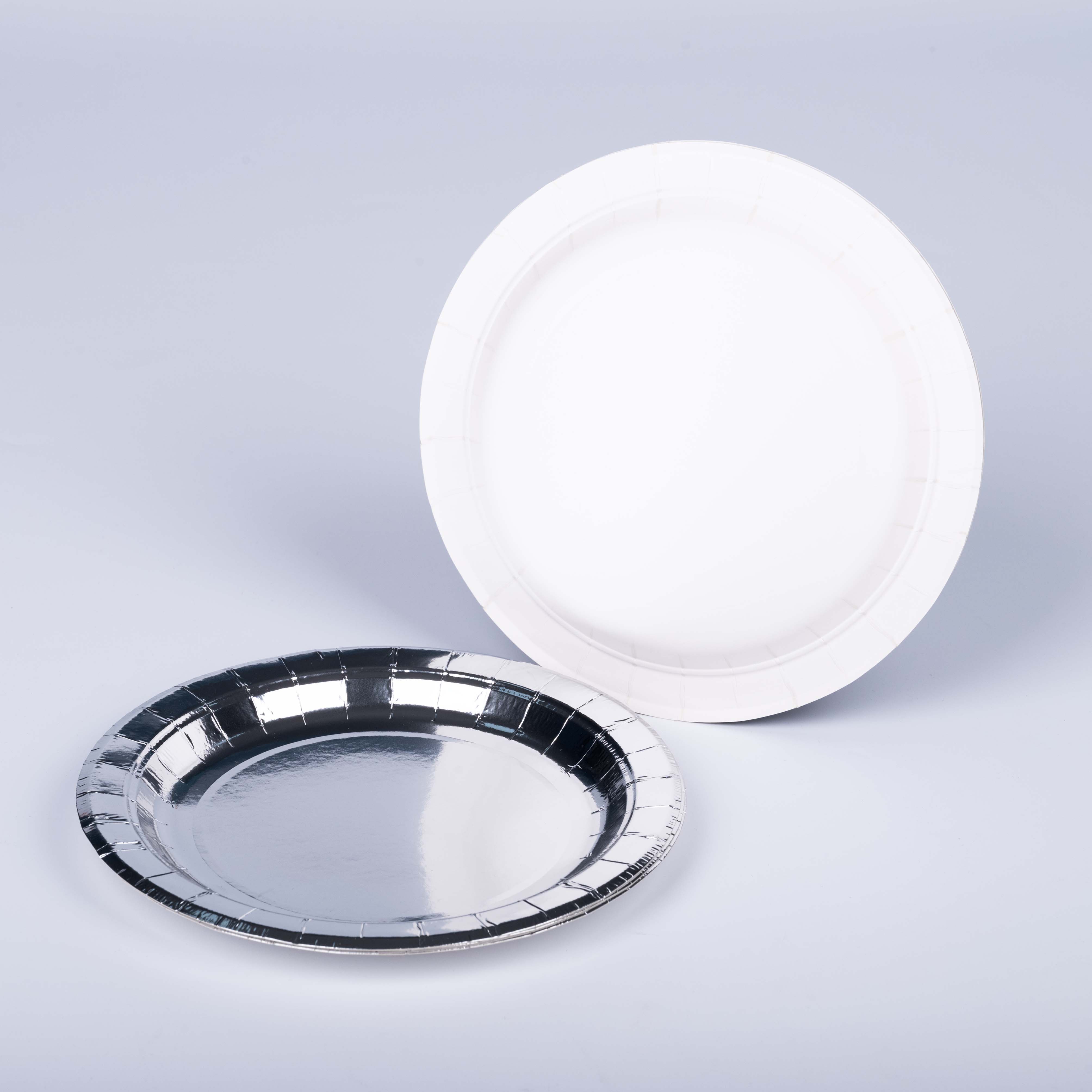 Aluminum Foil Paper Plates for Air Fryer, Oven & Microwave | Disposable Heat-Resistant Eco Wood Pulp Plates 18.5cm/22cm Wholesale - Holidaypac