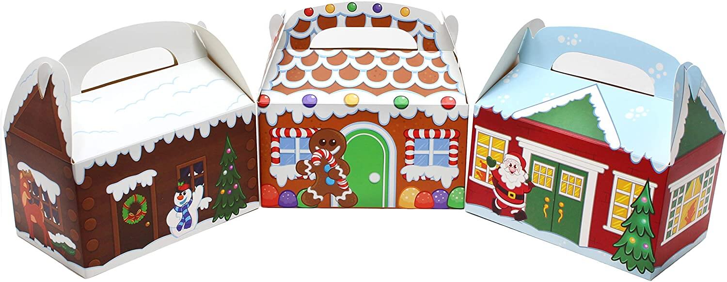 Holidaypac gingerbread house Christmas gift box construction detail interior
