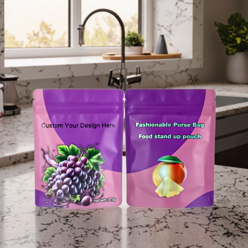 Custom Child-Resistant Exit Slide Plastic Astm Mylar Bags for Dispensary Packaging