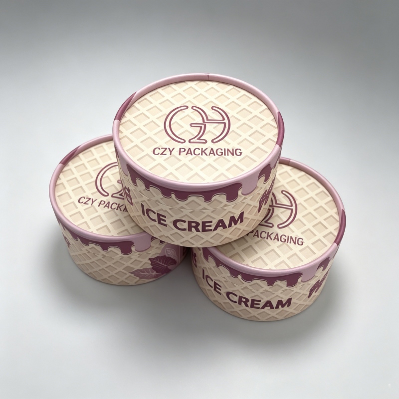 Custom Food Grade Ice Cream Container Papertube Packaging - Holidaypac