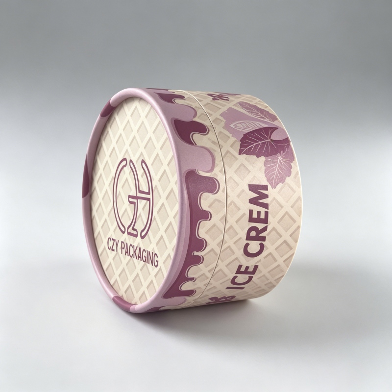 Custom Food Grade Ice Cream Container Papertube Packaging - Holidaypac