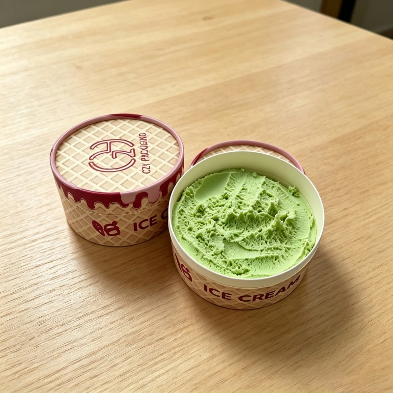 Custom Food Grade Ice Cream Container Papertube Packaging - Holidaypac