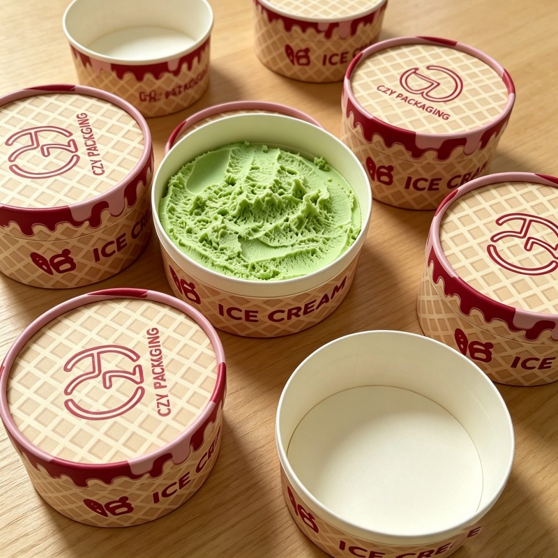 Custom Food Grade Ice Cream Container Papertube Packaging - Holidaypac