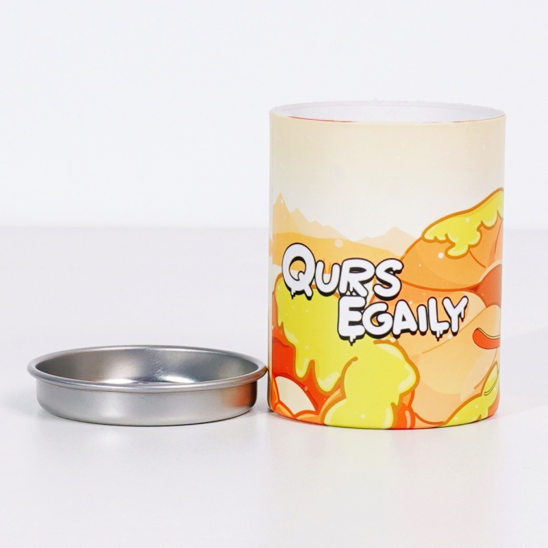 Custom Food Grade Ice Cream Paper Tube Packaging with Metal Lid - Holidaypac